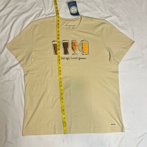 Life Is Good Cream T-Shirt with Fun Graphic